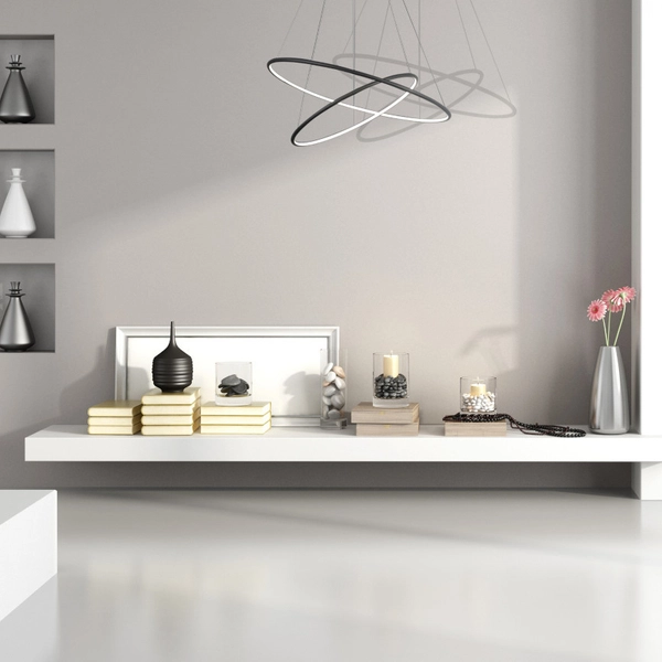 LAMPA wisząca ORION ML508 Milagro OPRAWA futurystyczna LED 53W 3000K circles rings czarna