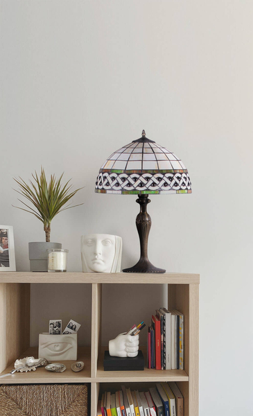 Lampa stołowa Tifany K-G162208 secesyjna multikolor