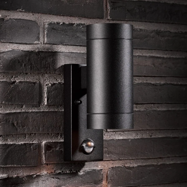 Ogrodowa lampa ścienna Tin 21519103 Nordlux czujnik PIR IP54 czarny