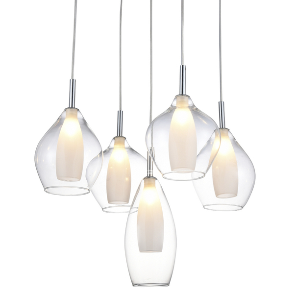 Lampa wisząca kaskada Amber Milano AZ3076 Azzardo przeźroczysta