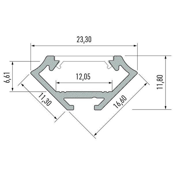 Profil listwa EKPR0101 Eko-light 2m podłużny srebrny
