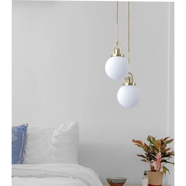 Sypialniana lampa wisząca Pearl SMP0093 Step kula art deco złota