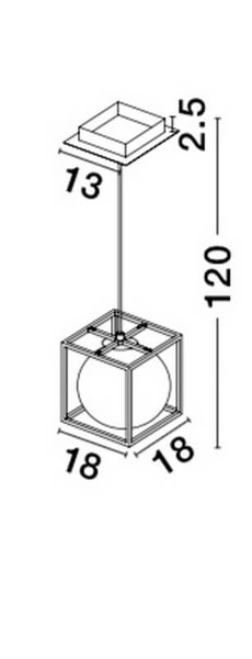 Sześcienna lampa wisząca Plata metalowa cube złota biała