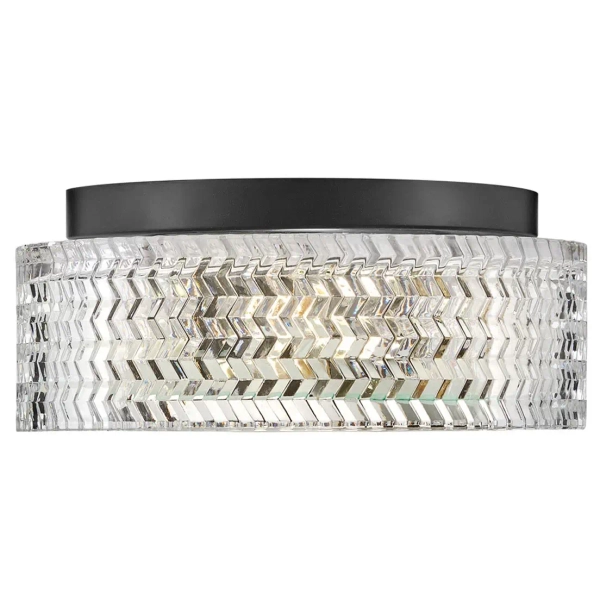 Glamour sufitowa lampa Elle HK-ELLE-F-S-BK kryształowa czarna