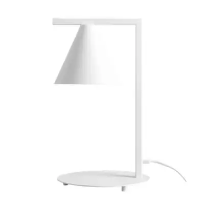 Stołowa lampka na komodę FORM 1108B metalowa z wtyczką biała