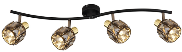 Sufitowa lampa Indiana 54357-4B reflektorki czarne przydymione