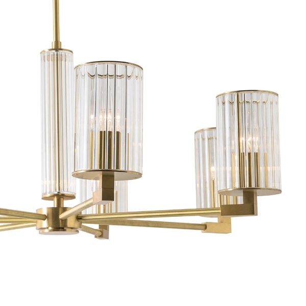 Sufitowa lampa Aria 1223 Zuma tubki szklana mosiądz przezroczysty