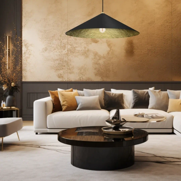 Wisząca lampa do przedpokoju MLP0647 stożek czarny