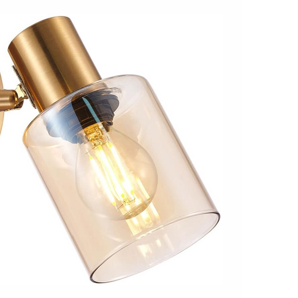 Ścienna lampa Santia SPL-65342-1-BRO-AMB Italux mosiądz bursztynowy