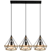 Loftowa LAMPA wisząca Piramida 8803/3 ZWIS - 06 Elem druciana OPRAWA metalowa piramida zwis czarny