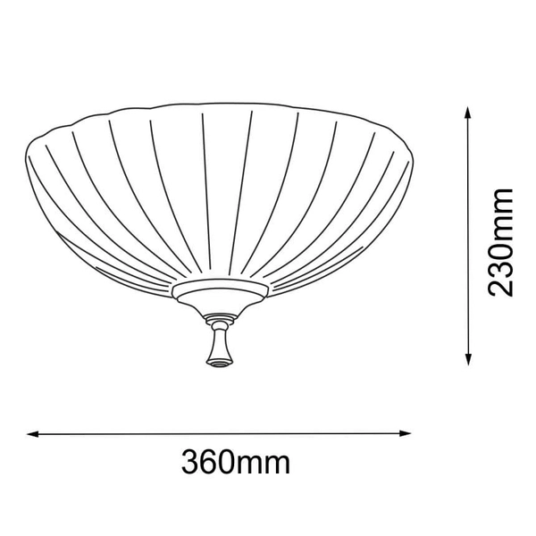 Plafon Granada 8331 Amplex muszelka do salonu mosiądz bursztynowy