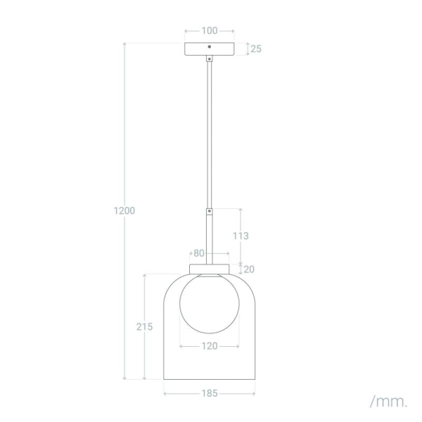 Wisząca lampa jadalniana Goliat ABR-CKG Abruzzo czarny dymiony