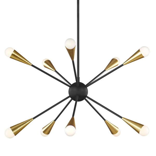 Industrialna LAMPA wisząca Jax FE-JAX10-MB Elstead FEISS metalowa OPRAWA loftowy ZWIS pająk sticks explosion mosiądz czarny