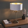 Stołowa lampa vintage Highclere 98932 Endon do sypialni biała mosiądz