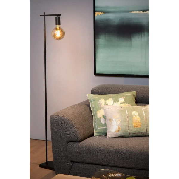Stojąca lampa metalowa Leanne 21721/01/30 Lucide loftowa czarna