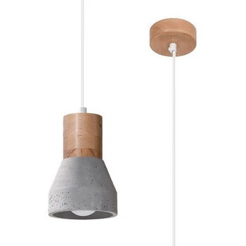 Wisząca lampa loftowa SL.0964 kuchenna nad stół szara drewno