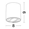 Sufitowa lampa regulowana CARRIZAL LE61428 tuba biała outlet