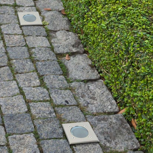 Najazdowa LAMPA ogrodowa COMETA 300546 Polux kwadratowa OPRAWA zewnętrzna IP65 outdoor wpust satyna