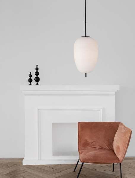 Czarna lampa wisząca Marc LE42720 szklana kula ball do pokoju loftowa