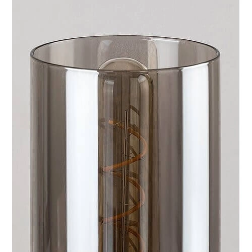 Stolikowa lampka loftowa RONNO 74050 szklana czarna przydymiona