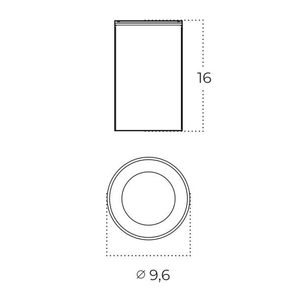 Sufitowa lampa Rotor AZ6075 tuba IP65 do salonu metalowa szkło czarna