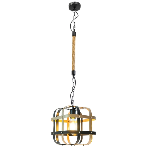 Zwisowa lampa Klatka 312471 na łańcuchu czarna złota