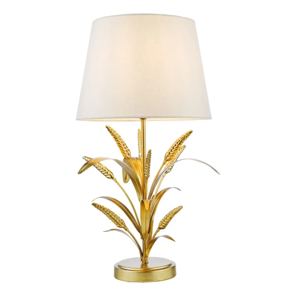 Designerska stołowa lampa Phaedra PHA4235 kłosy do salonu złote białe