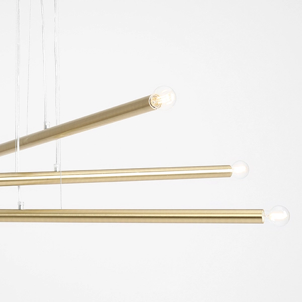 Żyrandol 6-punktowy Tubo 1072K40 Aldex lampa salonowa rurki mosiądz