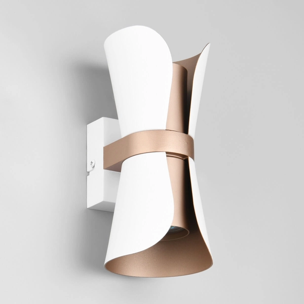 Kinkiet ścienny COAT 218600231 Trio góra-dół tubka do sypialni biały kawowy