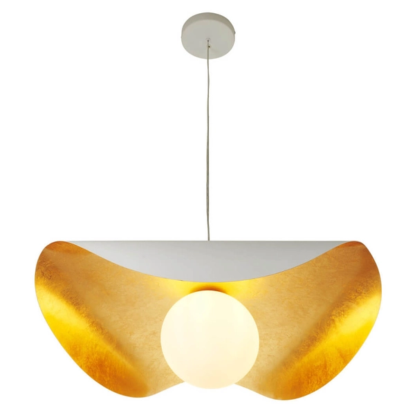 Jadalniana lampa wisząca ENZO ST-F22020601-D80 white kula biały złoty