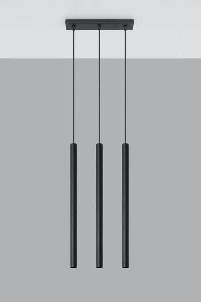 LAMPA wisząca PASTELLO SL.0470 Sollux metalowa listwa tuby sople czarne