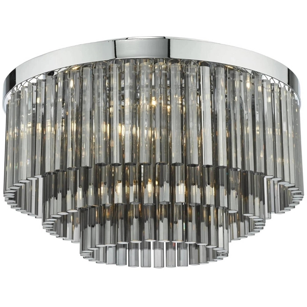 Plafon kryształowy Logan LOG5410 Dar Lighting glamour szkło dymione chrom