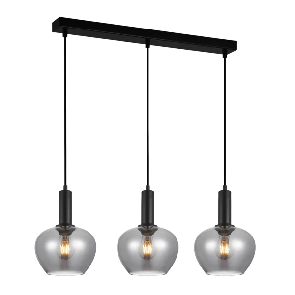 Potrójna lampa wisząca nad wyspę Stabla PND-30084-3-BK-SG przydymiona