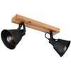 Sufitowa LAMPA plafon GÜNTHER 15466S-2 Globo metalowa OPRAWA reflektorki regulowane skandynawskie czarne drewniane