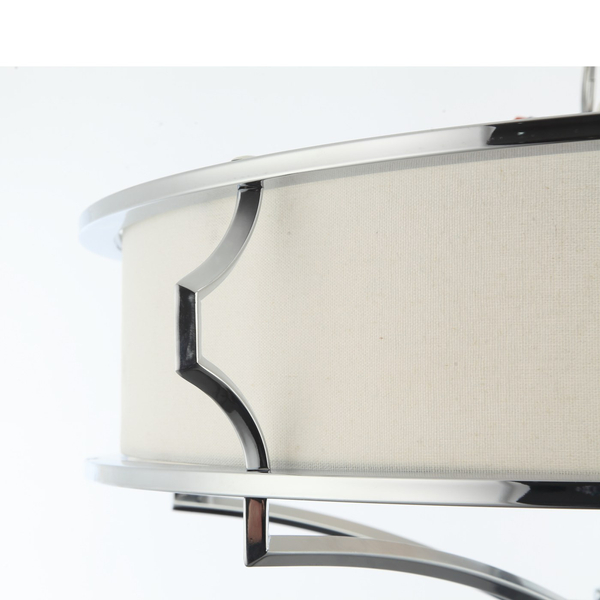 Klasyczna LAMPA sufitowa Stesso PL Cromo L Orlicki Design abażurowa OPRAWA plafon okrągły biały kremowy