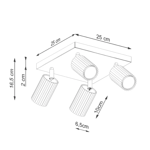 Sufitowa lampa regulowana KARBON SL.1545 do sypialni ryfel biała