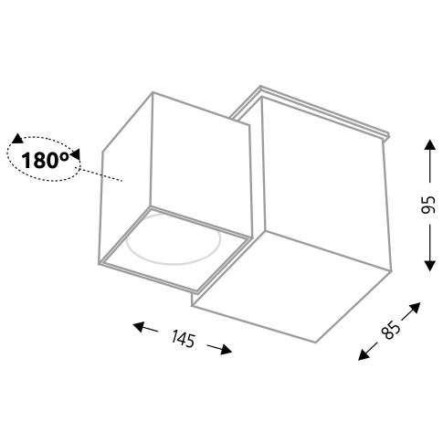 Kinkiet LAMPA ścienna BIZEN 7215 Shilo metalowa OPRAWA sufitowa reflektorek kostka biała
