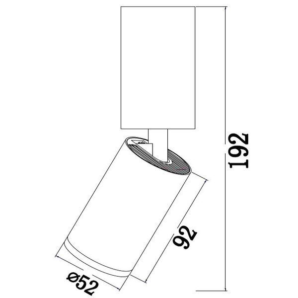 Sufitowa LAMPA plafon FOCUS S  C051CL-01B Maytoni metalowa OPRAWA kinkiet tuba regulowana czarna