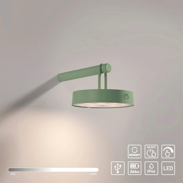 Naścienna lampa do jadalni ARMA 19312-43 LED 1,5W 2700K IP44 zielony