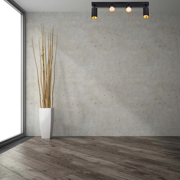 Sufitowa lampa nowoczesna Maribel listwa z regulacją czarna złota