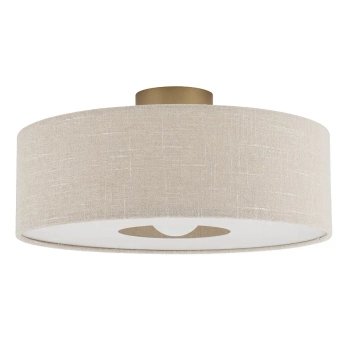 Okrągły plafon SANTANA 11651 do salonu tkanina kremowy