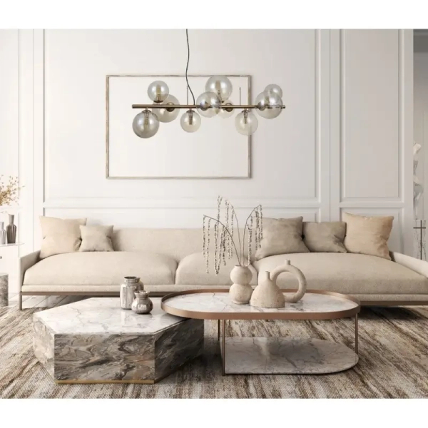 Wisząca lampa Canello PND-406007-10-HBR stylowa mosiężna