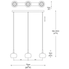 Potrójna lampa wisząca CRYSTAL P0076-03N-B5FZ kryształ chrom przezroczysty