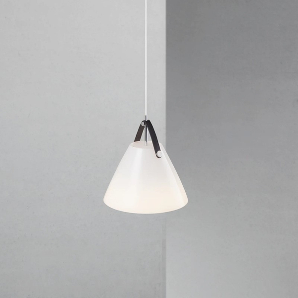 Szklana lampa wisząca Strap 84313001 Nordlux nordycka biała