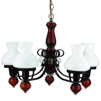 Tradycyjny żyrandol salonowy Petronel 7079 Rabalux drewniany czarny matowy