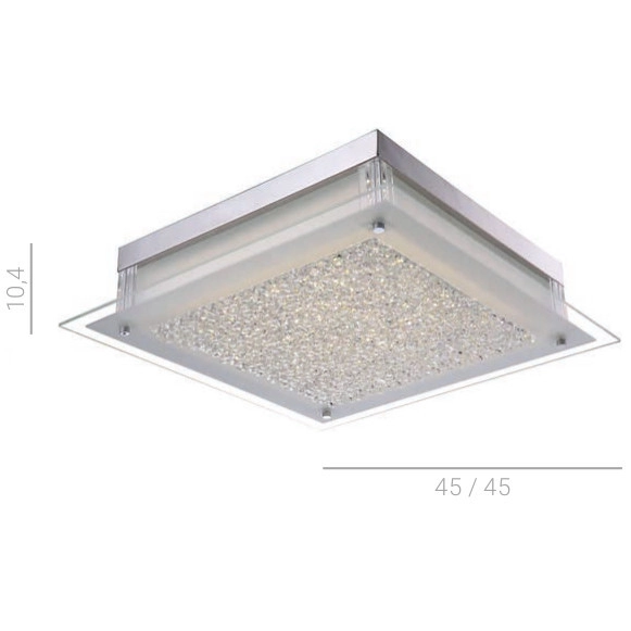 Kinkiet LAMPA ścienna VETTI C47111-3 Italux glamour OPRAWA kwadratowy plafon LED 20W 4000K biały