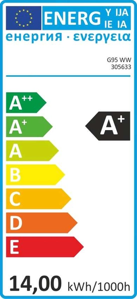 Żarówka SANICO 305633 Polux E27 G95 LED 14W 3000K 1250 lm 230V kulka biała ciepła