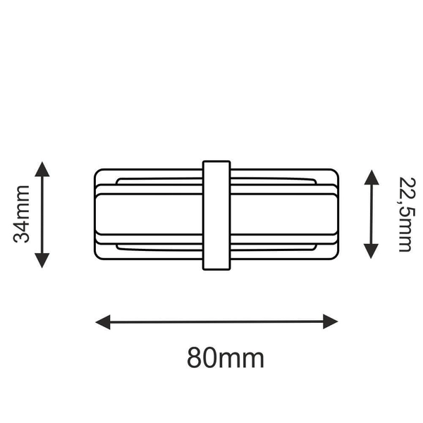 Prosty łącznik do szyn 1-fazowych 6305 BROSline metalowy biały