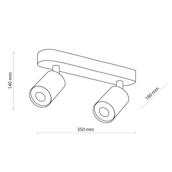 Podwójny reflektor sufitowy Top Wood 3291 TK Lighting drewniany czarny