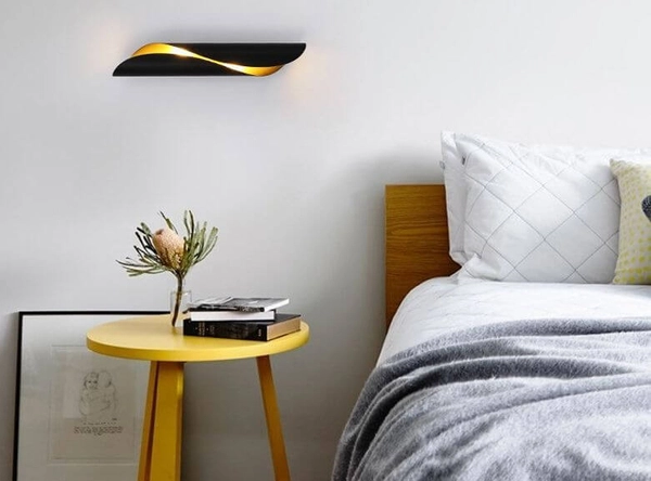 LAMPA ścienna AGI KGG2E14 Abigali metalowa OPRAWA kinkiet czarny złoty